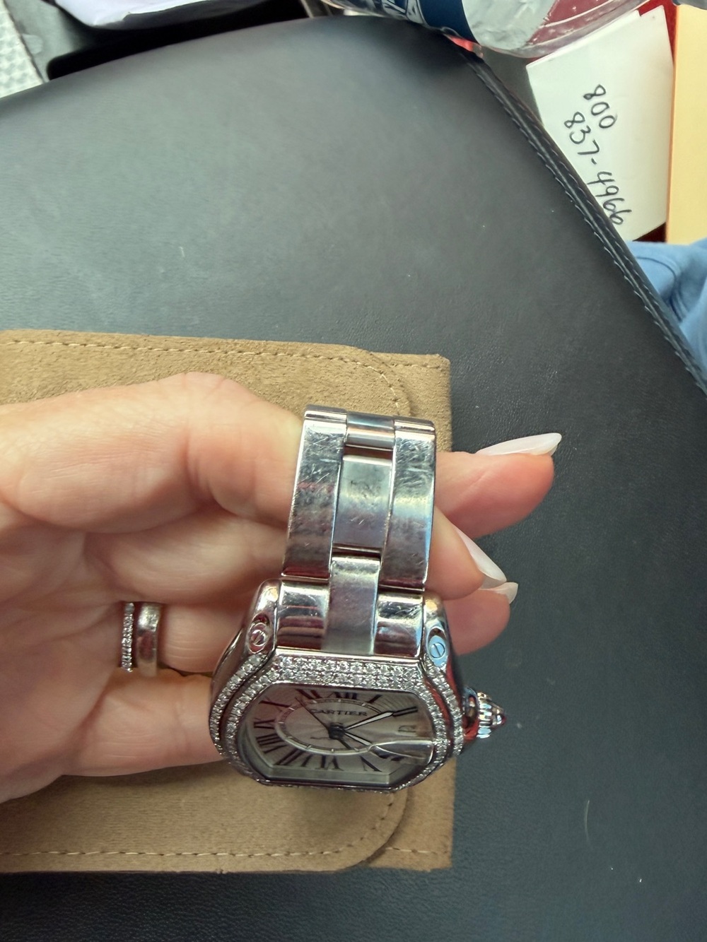 Cartier Silver Tone Diamond Bezel Women's Automatic Watch - Picture 2 of 9